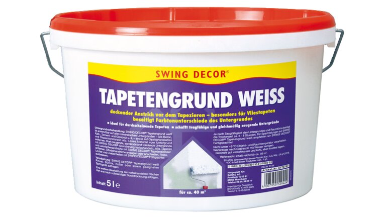 Swing Decor Tapetengrund, im weißen Eimer mit rotem Deckel, 5L